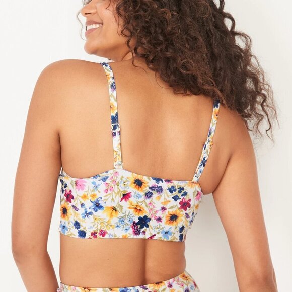 Old Navy Wildflowers Floral Printed Bandeau Swim Top Removable Straps NWOT - Picture 2 of 9